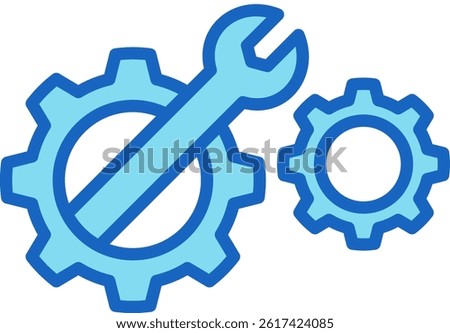 Mechanical Engineering Icon Blue Vector Illustration