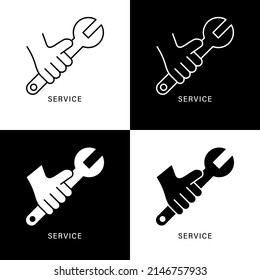 Mechanical Engineering Icon Cartoon. Service Symbol Vector Logo