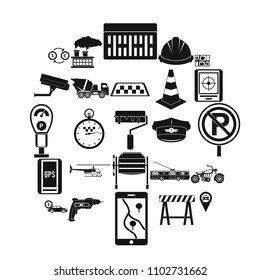 Mechanical engineering icons set. Simple set of 25 mechanical engineering vector icons for web isolated on white background