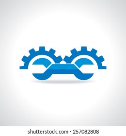 mechanical engineering idea concept with spanner