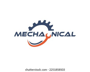 mechanical engineering logo design vector template