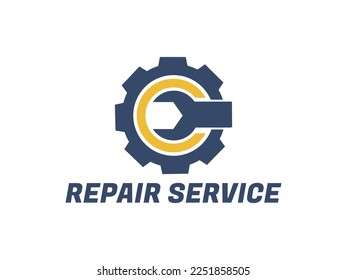 mechanical engineering logo design vector template