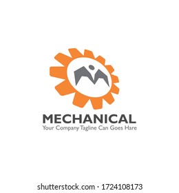 Mechanical Engineering Related Company Vector Logo Design Template