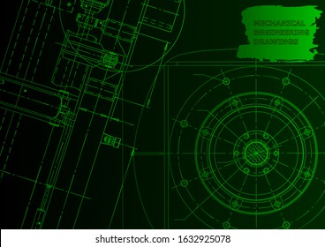 Mechanical engineering. Technical illustration. Backgrounds of engineering subjects