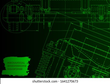 Mechanical engineering. Technical illustration. Backgrounds of engineering subjects