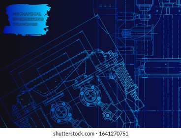 Mechanical engineering. Technical illustration. Backgrounds of engineering subjects
