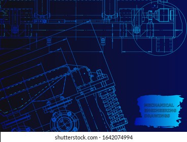 Mechanical engineering. Technical illustration. Backgrounds of engineering subjects