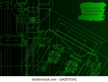 Mechanical engineering. Technical illustration. Backgrounds of engineering subjects