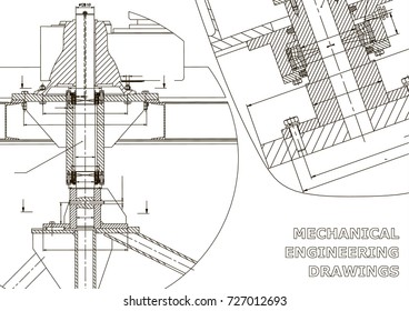 Mechanical engineering. Technical illustration. Backgrounds of engineering subjects. Technical design. Instrument making. Cover, banner, flyer, background. Corporate Identity