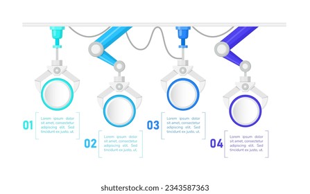 Mechanical engineering technology infographic chart design template. Abstract vector infochart with blank copy spaces. Instructional graphics with 4 step sequence. Visual data presentation