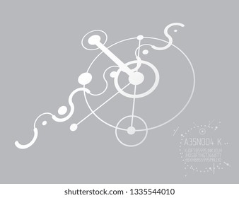 Mechanical engineering technology vector abstract background, cybernetic abstraction with innovative industrial schemes. Art graphic illustration.