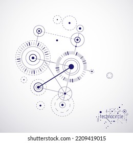 Mechanical engineering technology vector abstract background, cybernetic abstraction with innovative industrial schemes.