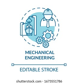 Mechanical engineering turquoise concept icon. Nautical industry worker. Marine vessel maintenance idea thin line illustration. Vector isolated outline RGB color drawing. Editable stroke