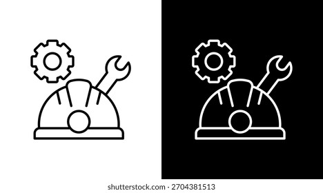 Diseño de conjunto de iconos blancos de ingeniería mecánica