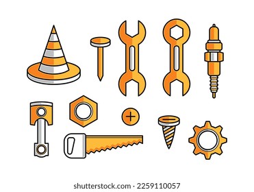 Diseño de vectores de colección de equipos mecánicos