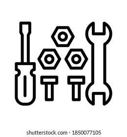 Mechanical equipment. Line vector. Isolate on white background.