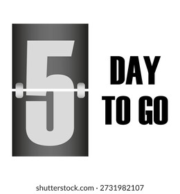 Mechanical five 5. Chronometer flip calendars. Scoreboard timers Vector. Promotional days goes. Professional illustrations. EPS 10.