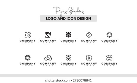 Mechanische florale Logo-Design-Kollektion