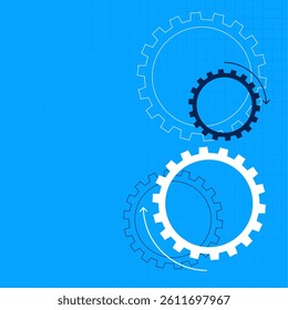 mechanical gear and cog wheel background with text space vector