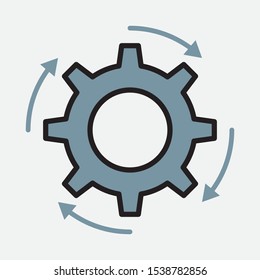 Mechanical Gear Cogwheel Icon, Industry, Engineering, Efficiency, Production, Engagement Sign, Settings Infographic Template Symbol, Sketch Mechanism, Working, Cogwheel Gear Mechanism
