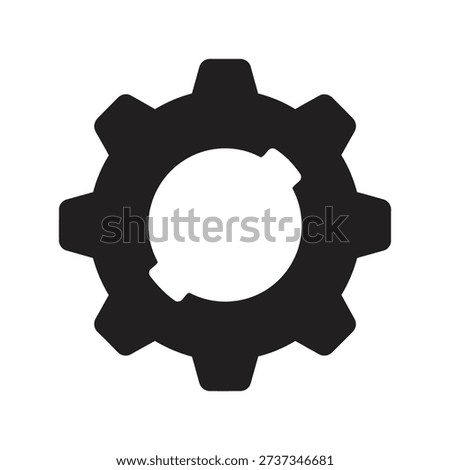 Mechanical gear cogwheel symbol representing settings mechanism engineering industrial process technology machine part configuration element