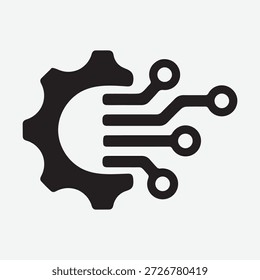 Mechanisches Getriebe mit digitalen Schaltungsleitungen, die Automatisierung, künstliche Intelligenz und intelligente Industrietechnologie darstellen