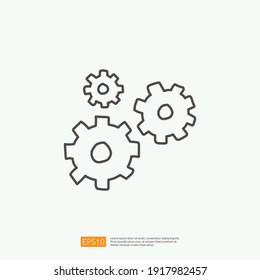 mechanical gear doodle icon for innovation idea concept. engineering related doodle sign symbol concept. stroke line vector illustration