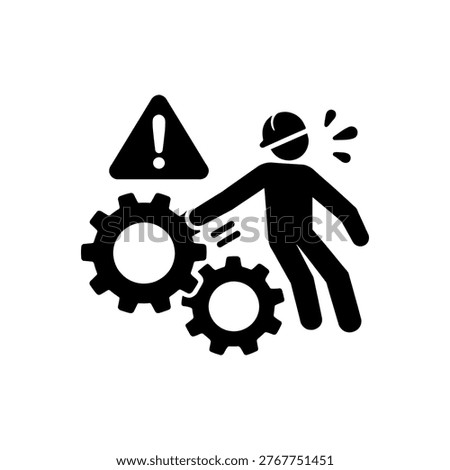 Mechanical Gear Entanglement Icon Isolated On White Background 