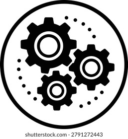 Mechanical gear icon engineering and industry symbol with mechanical engineering industry technology technical industrial mechanism maintenance as PNG asset