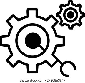 mechanisches Zahnradsymbol flacher minimaler Vektor