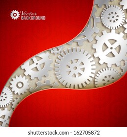 Mechanical gears background. Vector illustration
