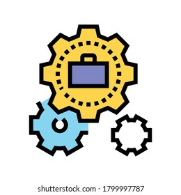 mechanical gears color icon vector. mechanical gears sign. isolated symbol illustration