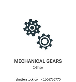 Mechanical gears glyph icon vector on white background. Flat vector mechanical gears icon symbol sign from modern other collection for mobile concept and web apps design.