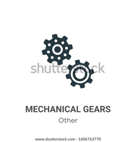 Mechanical gears glyph icon vector on white background. Flat vector mechanical gears icon symbol sign from modern other collection for mobile concept and web apps design.