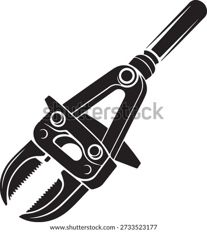 Mechanical grabber tool and industrial clamp icon