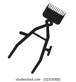 mechanical haircut machine black and white simple illustration. Barbershop business and man care series
