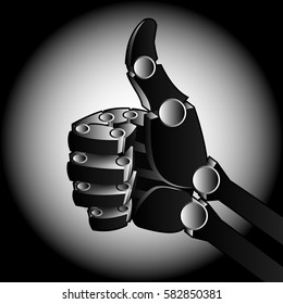 Mechanical hand, thumbs up