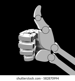 Mechanical hand, thumbs up
