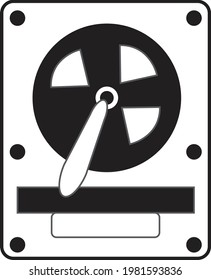 Un icono de disco duro - Negro y blanco - Ilustración , icono 