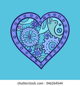 Mechanical heart with gears and cogs