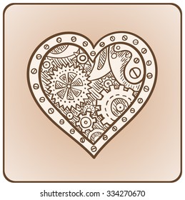 Mechanical heart with gears and cogs as a concept