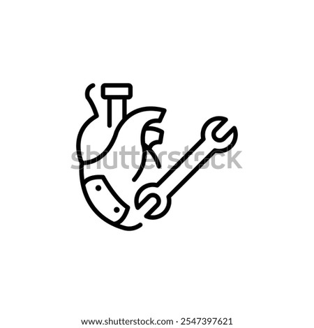 Mechanical heart icon. Simple mechanical heart icon for social media, app, and web design. Vector illustration