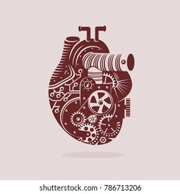 Plantilla de ilustración para el corazón mecánico