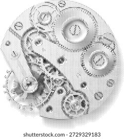 Ilustração mecânica do vetor steampunk do coração para conceitos de tecnologia e de design do amor