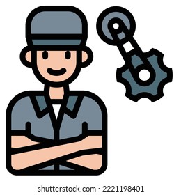 mechanical icon line vector illustration . education . technology