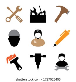 Icono mecánico. Buen vector gráfico para medios sociales, smartphones, construcción, etc.