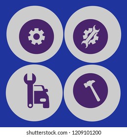 mechanical icon. mechanical vector icons set hammer, wrench gear, car repair and gear