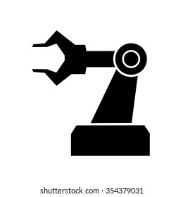  Mechanical Industrial robot arm icons set