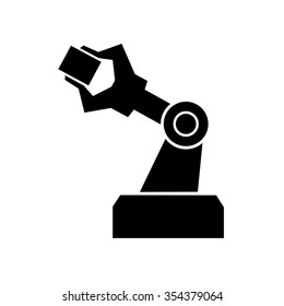  Mechanical Industrial robot arm icons set