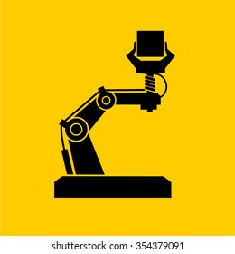  Mechanical Industrial robot arm icons set